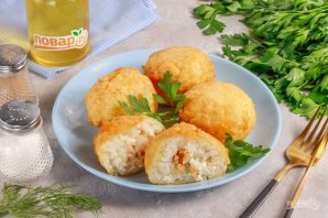 Рисовые шарики с креветками и творожным сыром