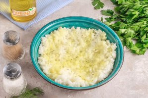 Рисовые шарики с креветками и творожным сыром