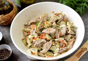 Салат из куриной печени с морковью по-корейски