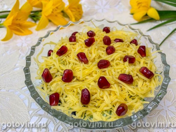 Салат с говяжьим языком, черносливом и свежим огурцом Салат с говяжьим языком, черносливом и свежим огурцом