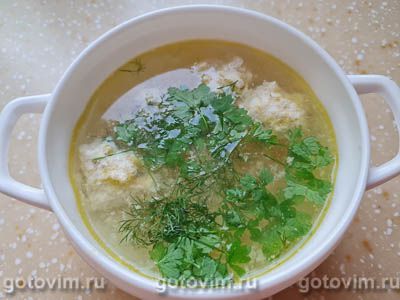 Суп с куриными фрикадельками Суп с куриными фрикадельками