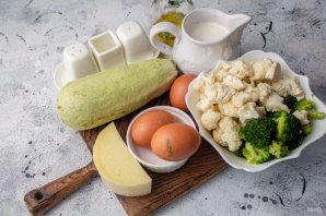 Запеканка из кабачков, брокколи и цветной капусты Запеканка из кабачков, брокколи и цветной капусты