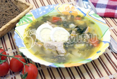 Зелёный борщ с щавелем и черемшой Зелёный борщ с щавелем и черемшой