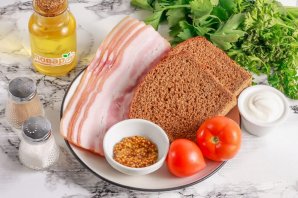 Бутерброды с беконом и горчицей