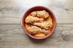 Куриные ножки в сметане и французской горчице