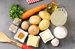 Куриный суп с сырными шариками и картофелем