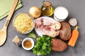 Куриный суп со сливками и лапшой