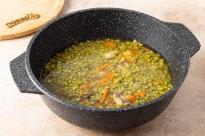 Плов из маша с шампиньонами