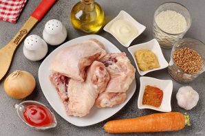 Рис с гречкой и курицей