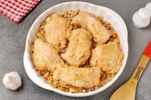 Рис с гречкой и курицей