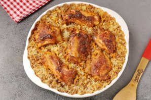 Рис с гречкой и курицей