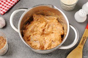 Рис с гречкой и курицей