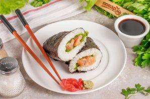 Сэндвич-ролл с копченым лососем