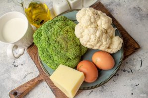 Запеканка из брокколи и цветной капусты с сыром