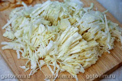 Жареная капуста с лисичками сладким перцем 