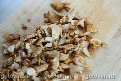 Блины с жареными лисичками и картофельным пюре Блины с жареными лисичками и картофельным пюре