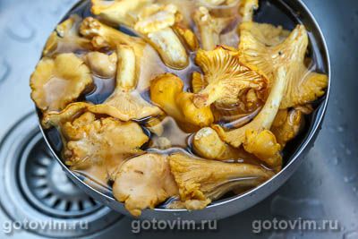 Блины с жареными лисичками и картофельным пюре Блины с жареными лисичками и картофельным пюре