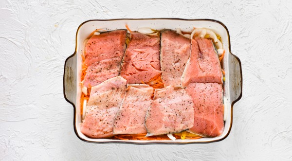 Горбуша с овощами в духовке, пошаговый рецепт с фото