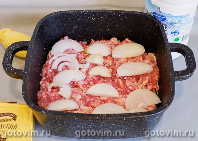 Картофельная запеканка с фаршем, сыром и молоком Картофельная запеканка с фаршем, сыром и молоком