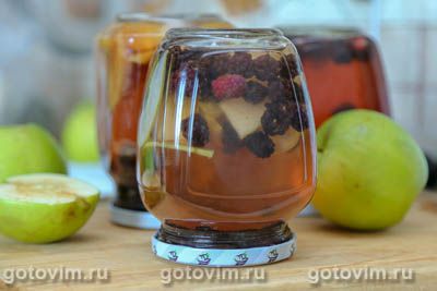 Компот из ежевики с яблоками