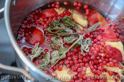 Компот из красной смородины с гранатом