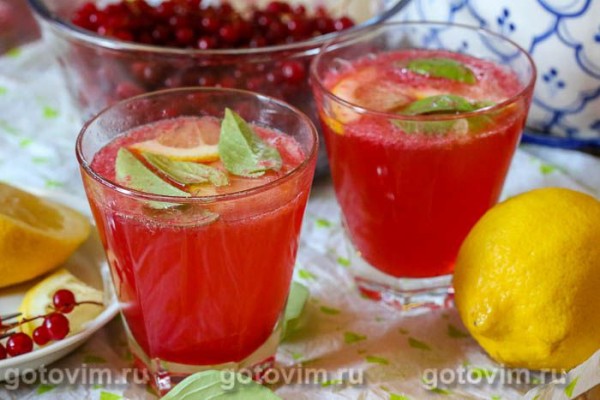 Лимонад из красной смородины с газировкой Лимонад из красной смородины с газировкой