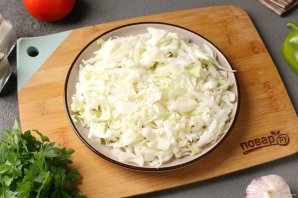 Щи из свежей капусты с пшеном и свининой