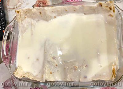 Запеканка из лаваша с мясным фаршем, грибами и сыром Запеканка из лаваша с мясным фаршем, грибами и сыром