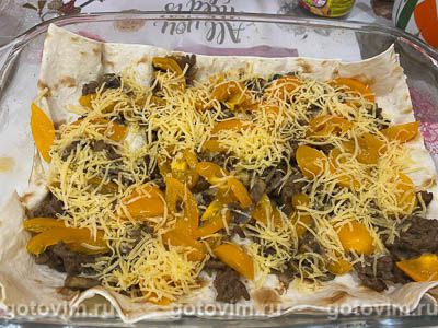 Запеканка из лаваша с мясным фаршем, грибами и сыром Запеканка из лаваша с мясным фаршем, грибами и сыром