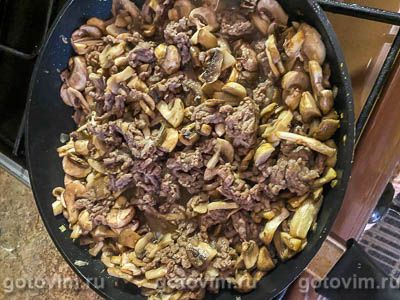 Запеканка из лаваша с мясным фаршем, грибами и сыром Запеканка из лаваша с мясным фаршем, грибами и сыром