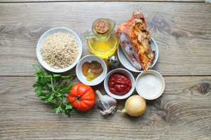 Харчо с копчеными ребрышками