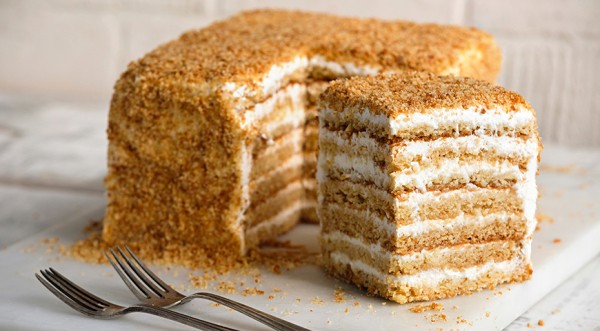 Ленивый медовик без раскатывания коржей, пошаговый рецепт с фото