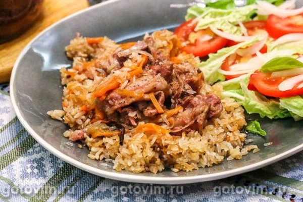 Не плов из баранины в банке (в духовке)