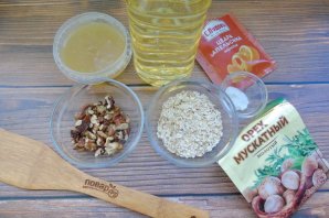 Овсяное постное печенье с орехами