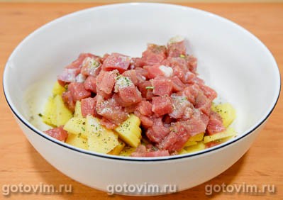 Пирог чуду с мясом и картофелем Пирог чуду с мясом и картофелем