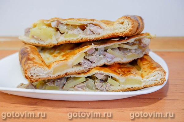 Пирог чуду с мясом и картофелем Пирог чуду с мясом и картофелем