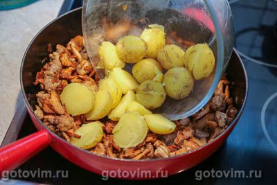 Свинина с лисичками и картофелем по-деревенски Свинина с лисичками и картофелем по-деревенски