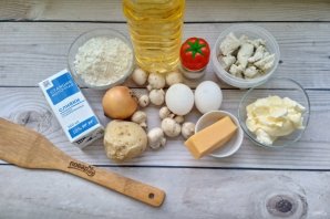 Киш с индейкой, грибами и картошкой Киш с индейкой, грибами и картошкой