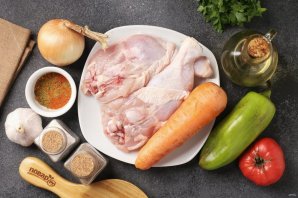 Курица на сковороде по-абхазски Курица на сковороде по-абхазски