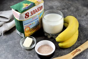 Многозерновая каша с запеченным бананом