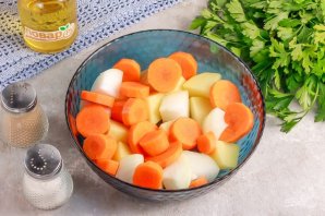 Овощи запеченные в рукаве в духовке