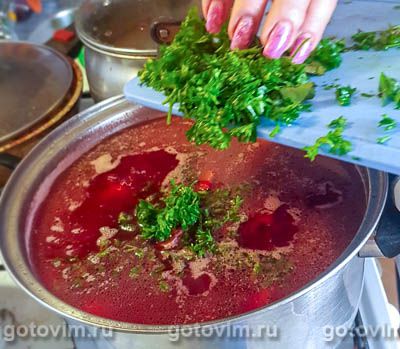 Свекольник на свиных ребрышках со свекольной ботвой Свекольник на свиных ребрышках со свекольной ботвой