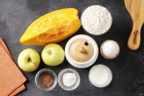 Тыквенный пирог с яблоками