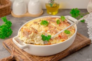 Запеканка из цветной капусты и семги Запеканка из цветной капусты и семги