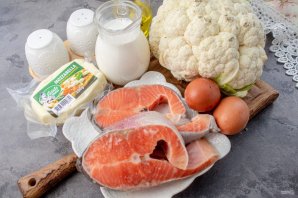 Запеканка из цветной капусты и семги Запеканка из цветной капусты и семги