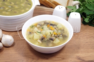 Суп с шампиньонами и картофелем Суп с шампиньонами и картофелем