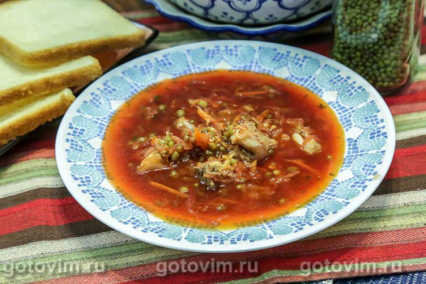 Борщ с говядиной и машем Борщ с говядиной и машем