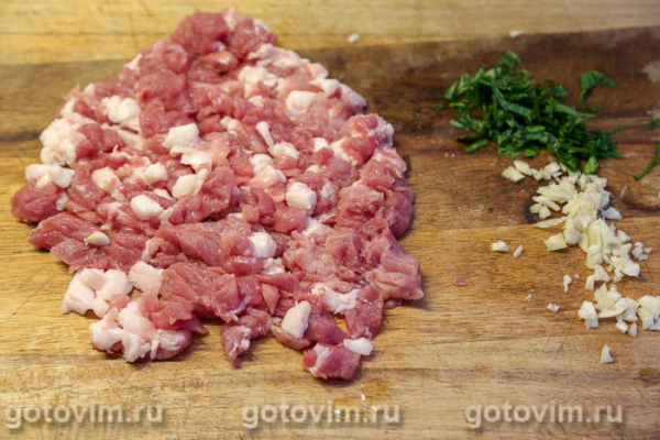 Кныши с рубленым мясом и сыром