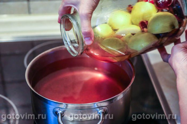 Компот из слив и яблок на зиму