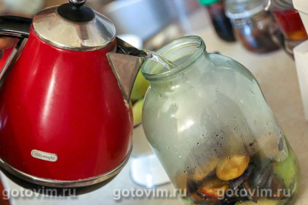 Компот из слив и яблок на зиму